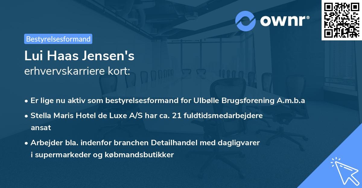 Lui Haas Jensen's erhvervskarriere kort