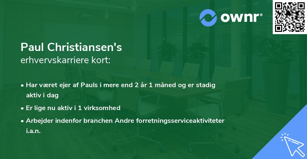 Paul Christiansen's erhvervskarriere kort
