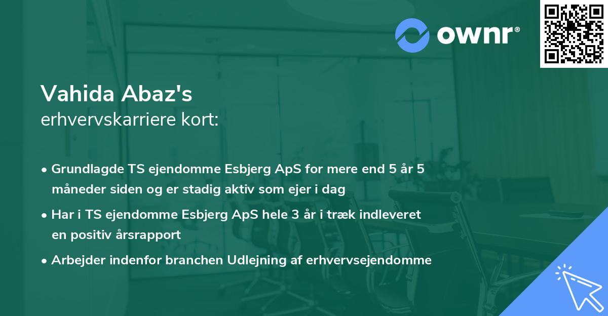 Vahida Abaz's erhvervskarriere kort