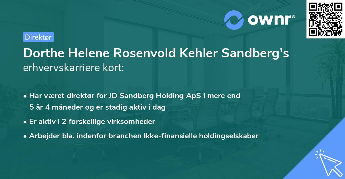 Dorthe Helene Rosenvold Kehler Sandberg's erhvervskarriere kort