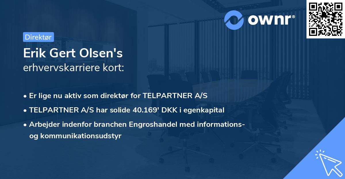 Erik Gert Olsen's erhvervskarriere kort