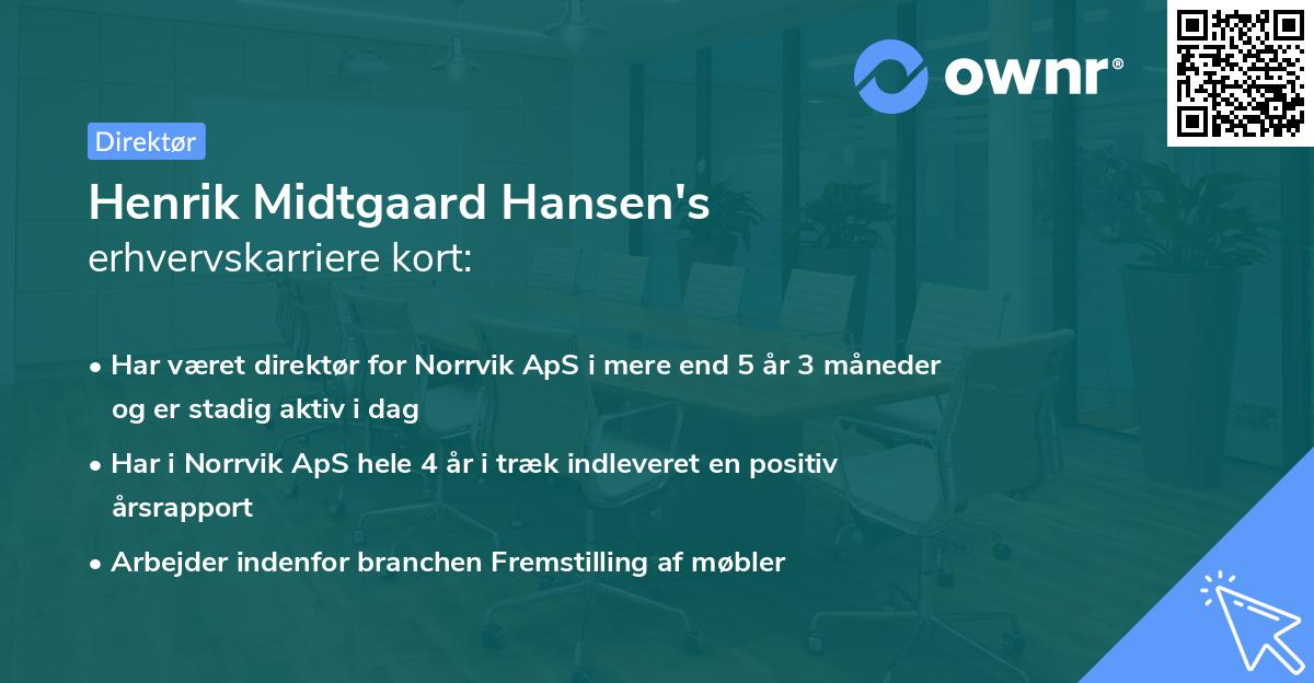 Henrik Midtgaard Hansen's erhvervskarriere kort