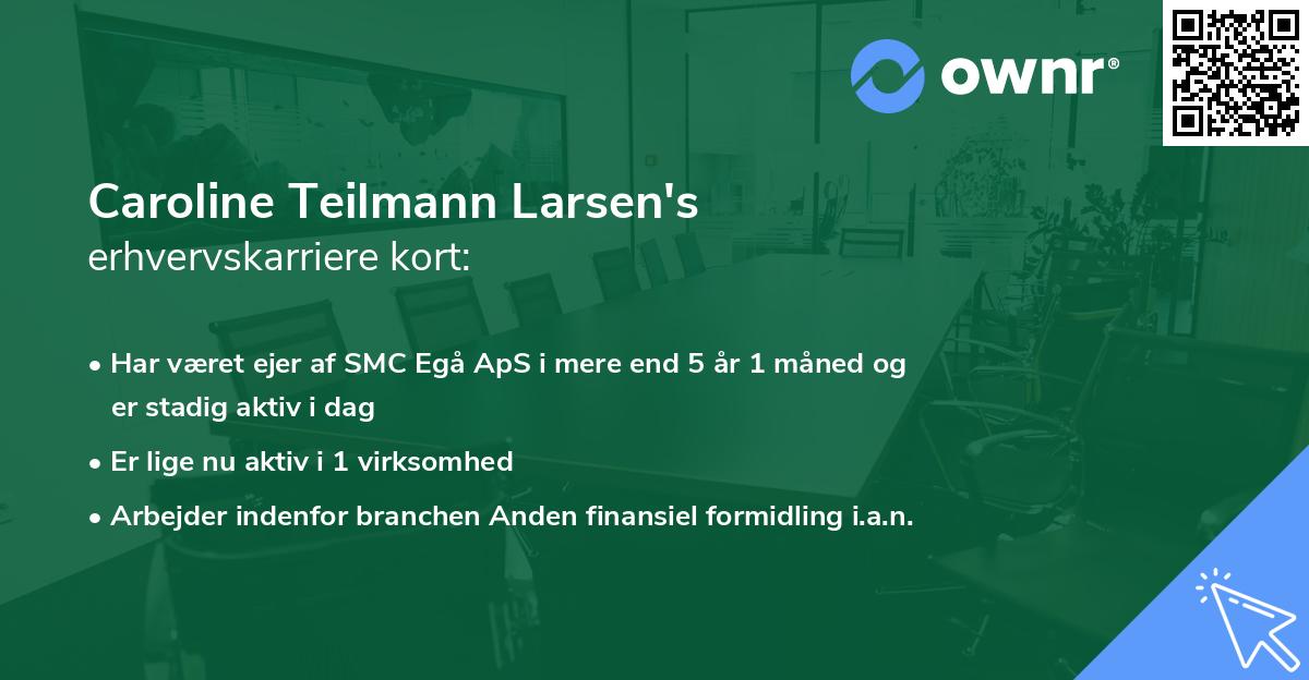 Caroline Teilmann Larsen's erhvervskarriere kort