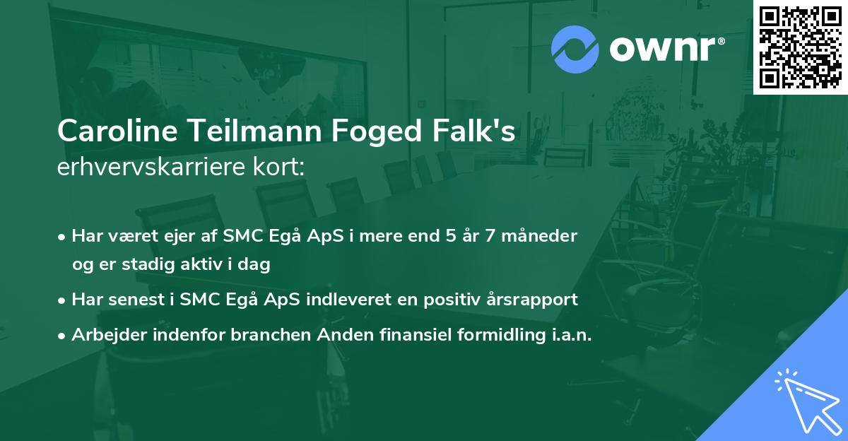 Caroline Teilmann Foged Falk's erhvervskarriere kort