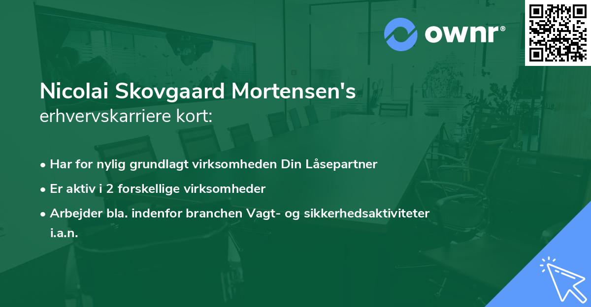 Nicolai Skovgaard Mortensen's erhvervskarriere kort
