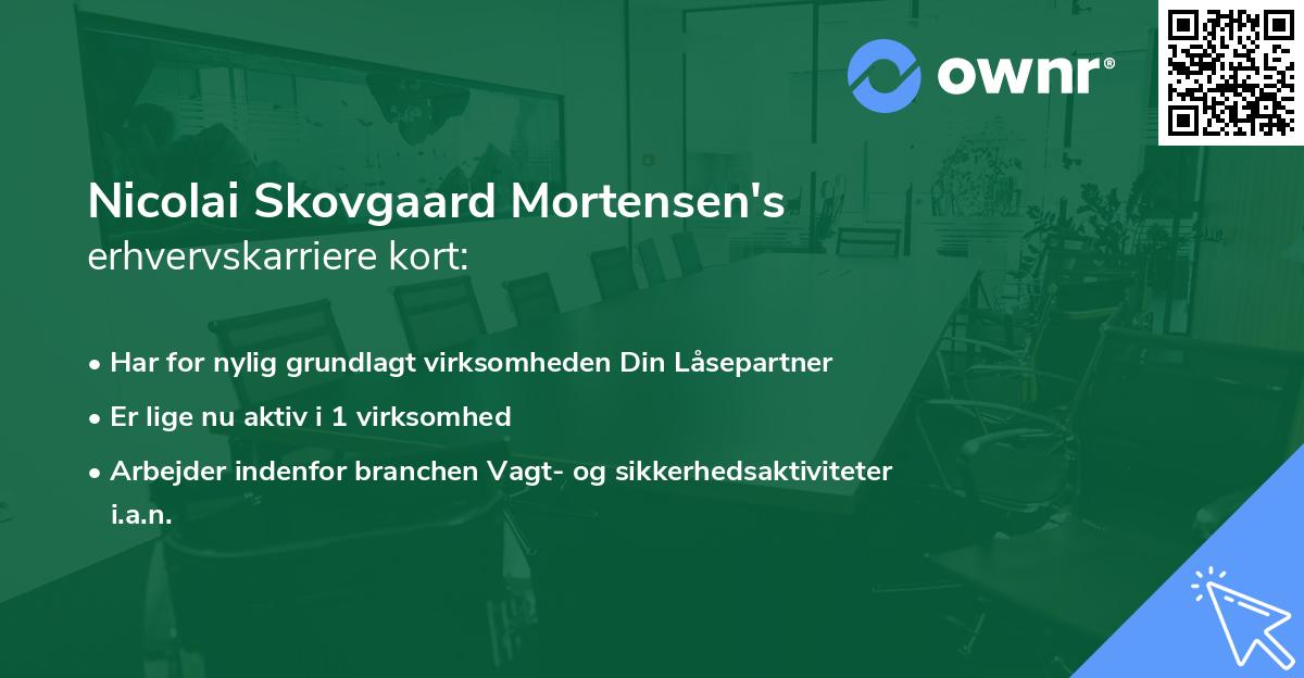 Nicolai Skovgaard Mortensen's erhvervskarriere kort