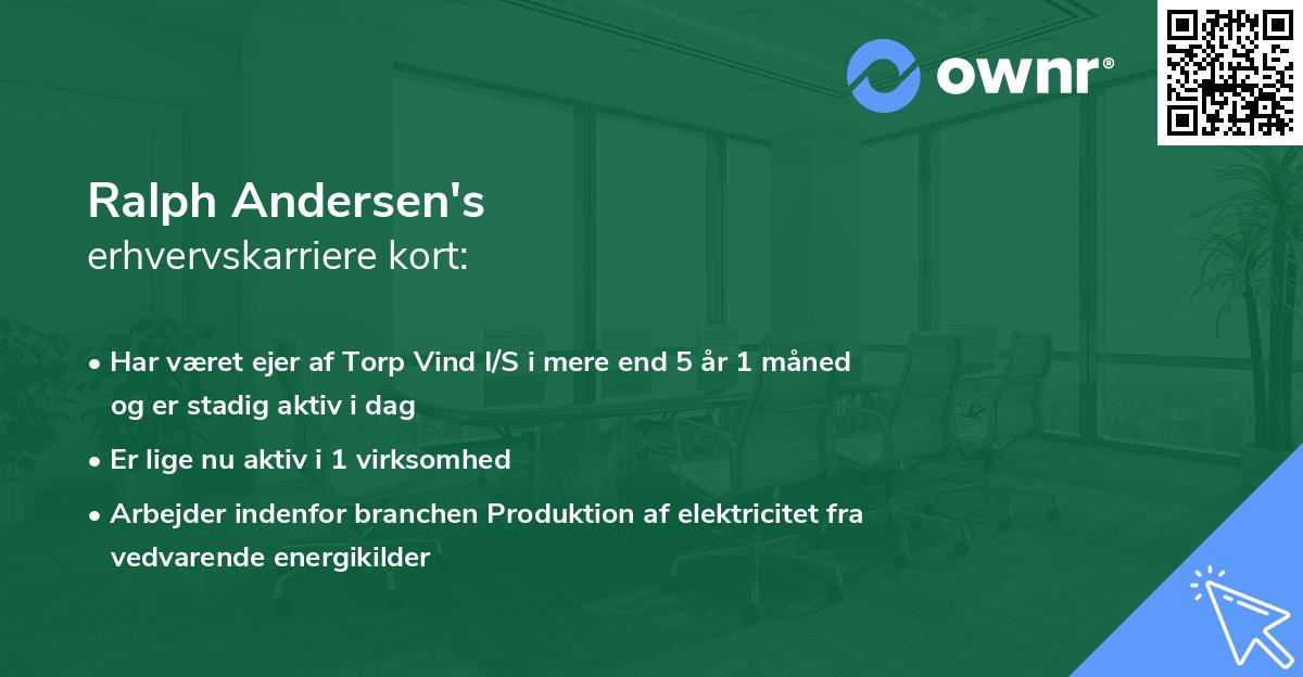 Ralph Andersen's erhvervskarriere kort