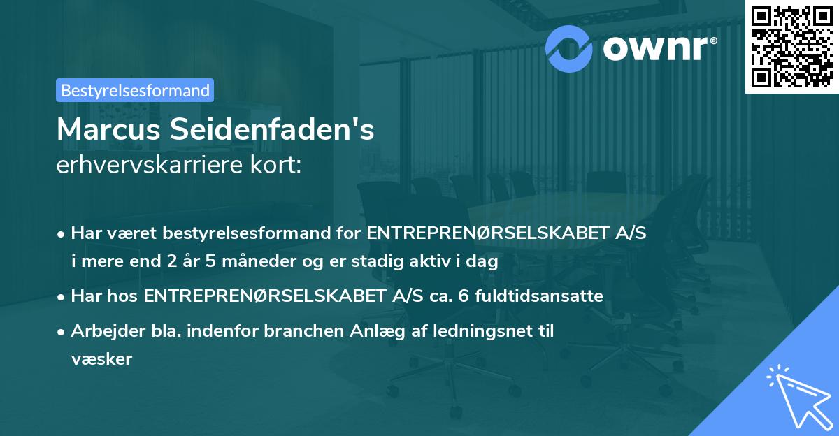 Marcus Seidenfaden's erhvervskarriere kort
