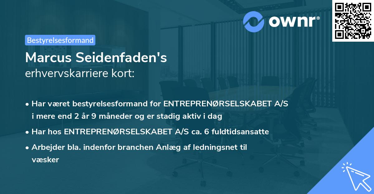 Marcus Seidenfaden's erhvervskarriere kort