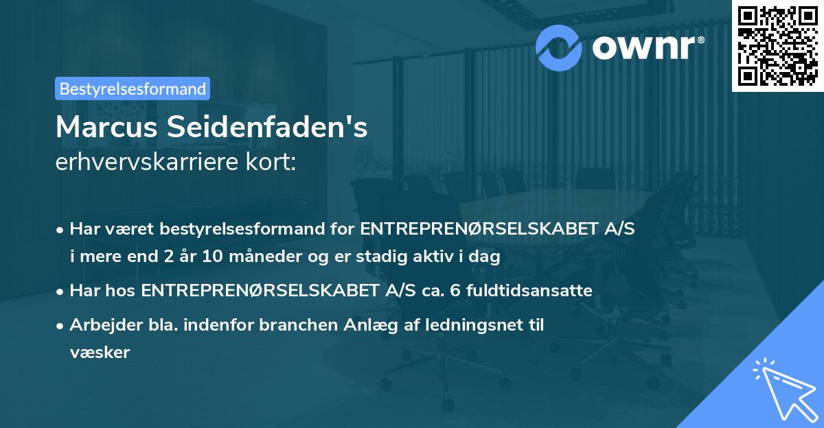 Marcus Seidenfaden's erhvervskarriere kort