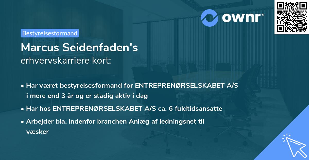 Marcus Seidenfaden's erhvervskarriere kort