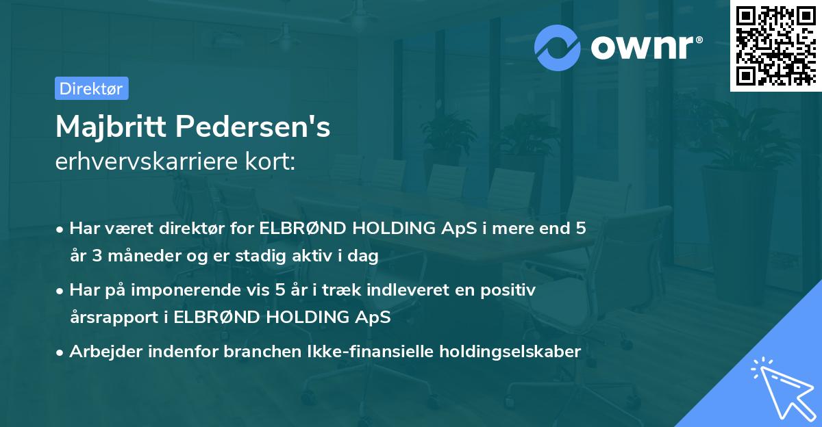 Majbritt Pedersen's erhvervskarriere kort