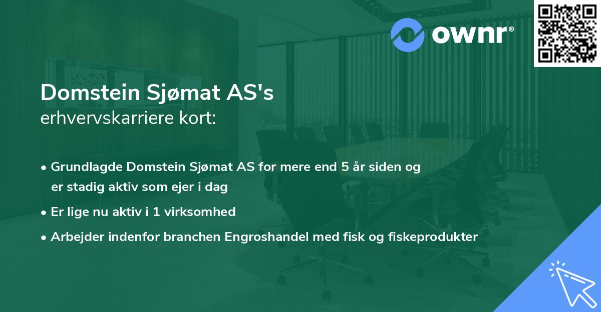 Domstein Sjømat AS's erhvervskarriere kort