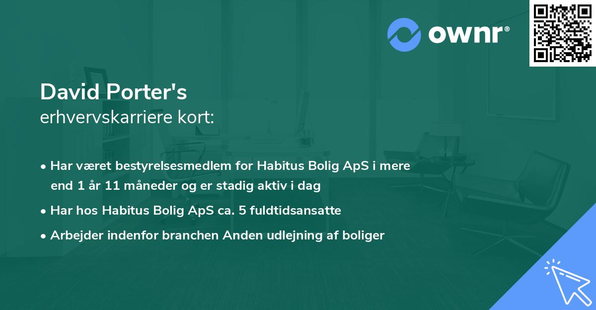 David Porter's erhvervskarriere kort