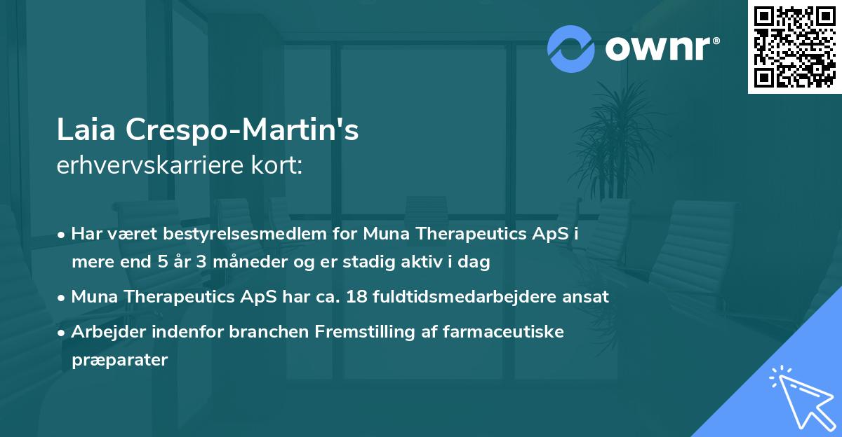 Laia Crespo-Martin's erhvervskarriere kort
