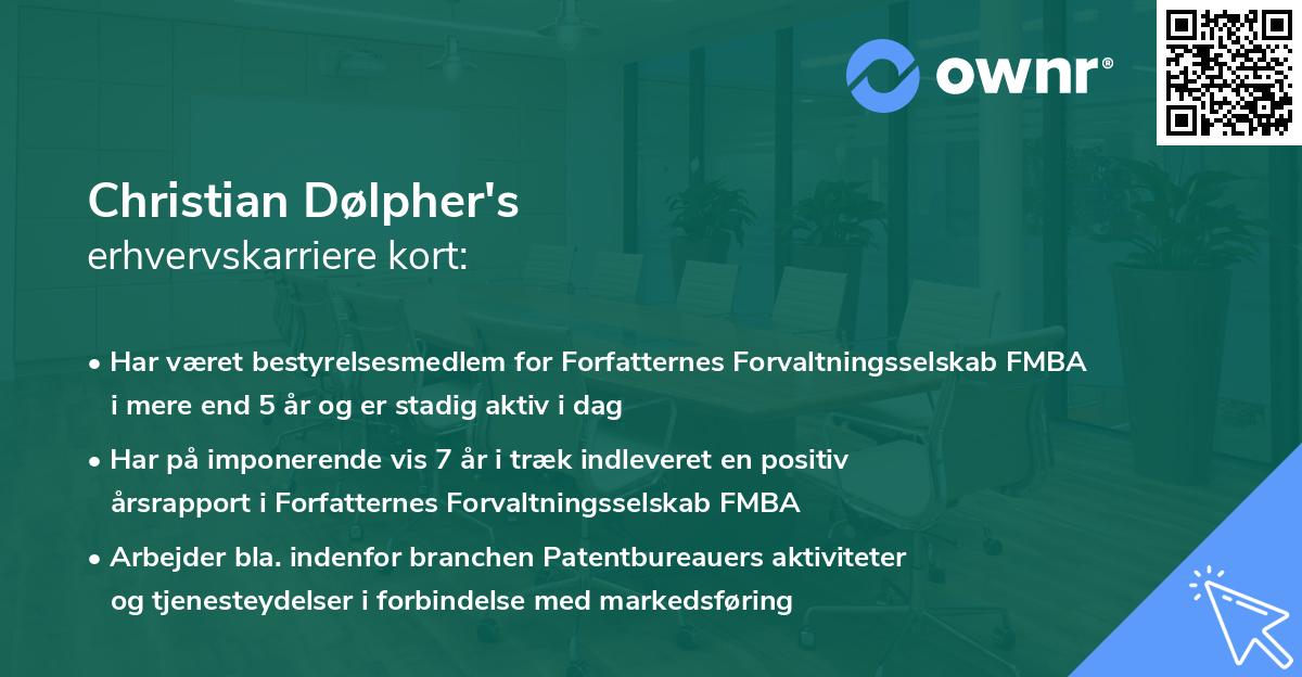 Christian Dølpher's erhvervskarriere kort