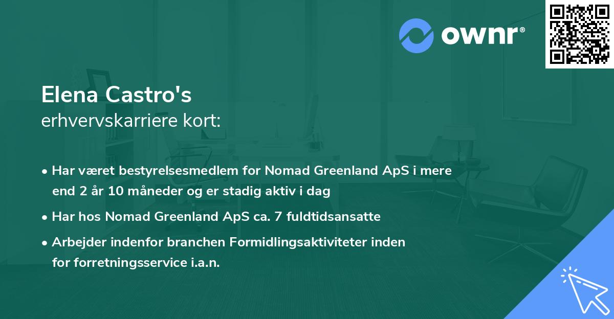 Elena Castro's erhvervskarriere kort