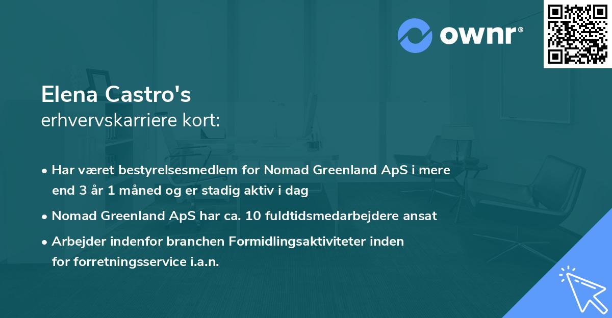 Elena Castro's erhvervskarriere kort