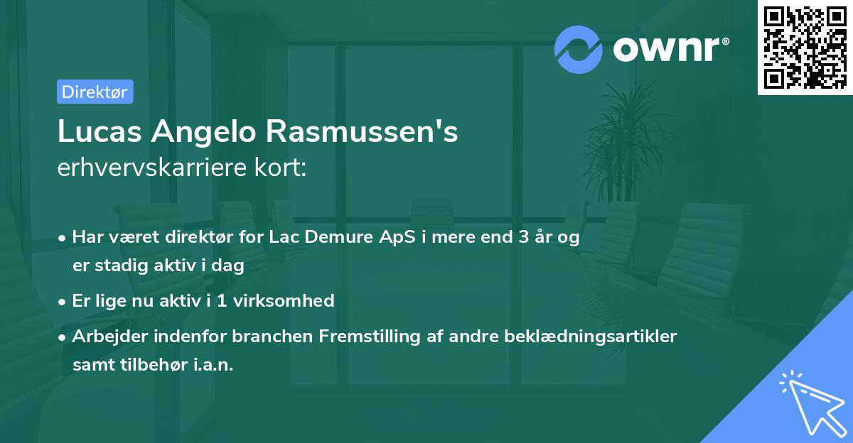Lucas Angelo Rasmussen's erhvervskarriere kort