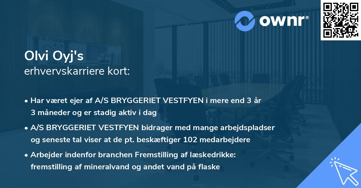 Olvi Oyj's erhvervskarriere kort