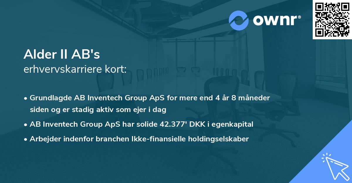Alder II AB's erhvervskarriere kort