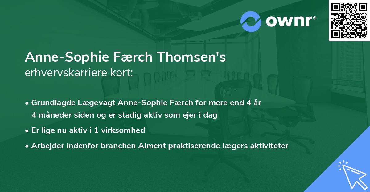 Anne-Sophie Færch Thomsen's erhvervskarriere kort