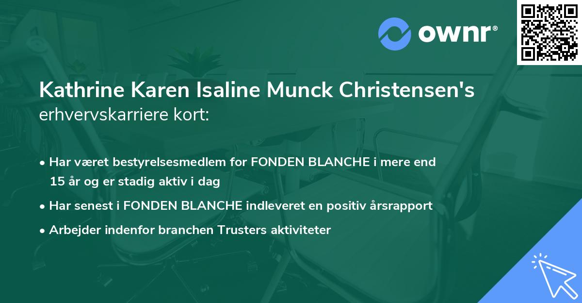 Kathrine Karen Isaline Munck Christensen's erhvervskarriere kort