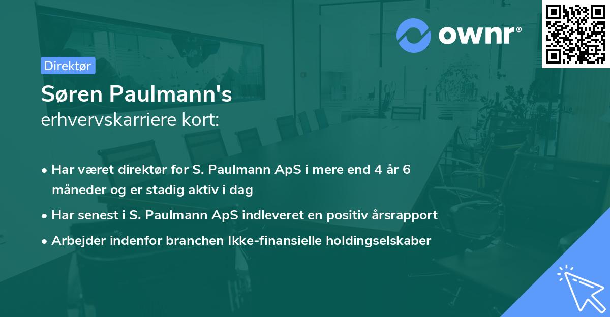 Søren Paulmann's erhvervskarriere kort