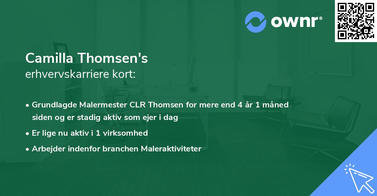 Camilla Thomsen's erhvervskarriere kort