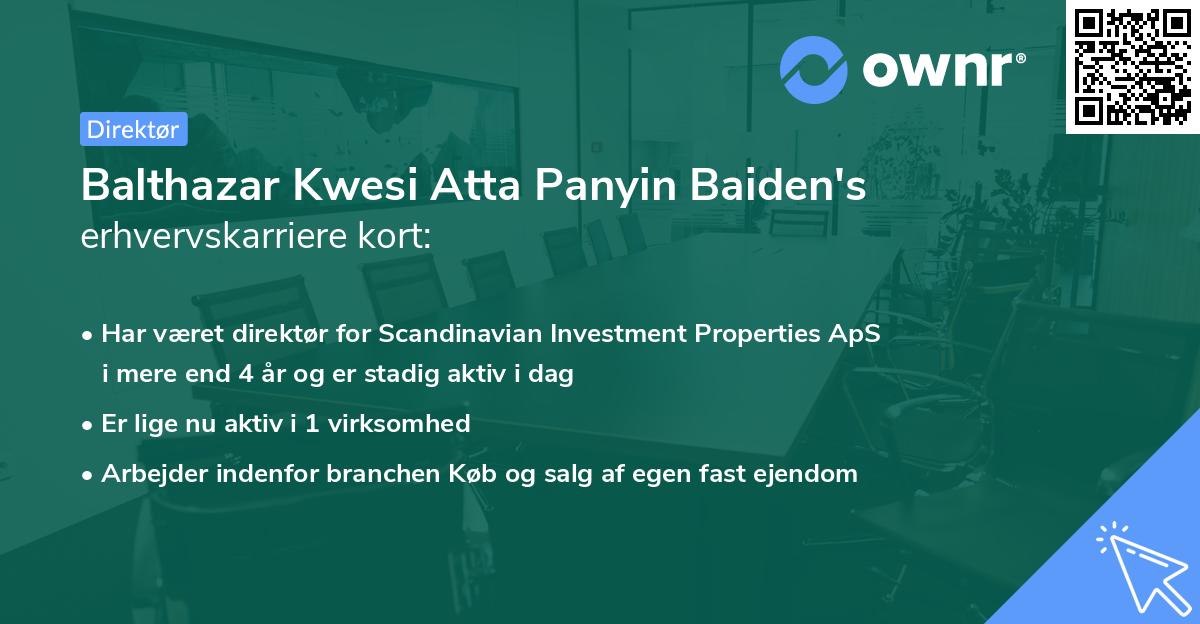 Balthazar Kwesi Atta Panyin Baiden's erhvervskarriere kort