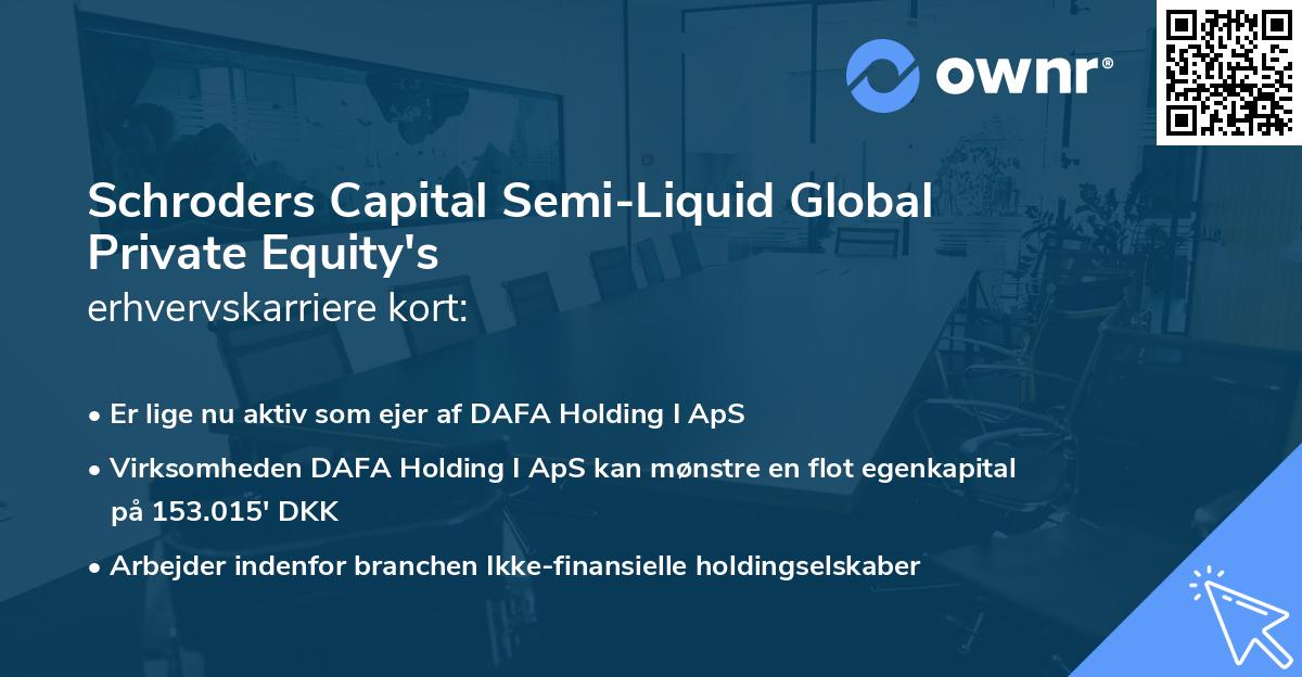 Schroders Capital Semi-Liquid Global Private Equity's erhvervskarriere kort