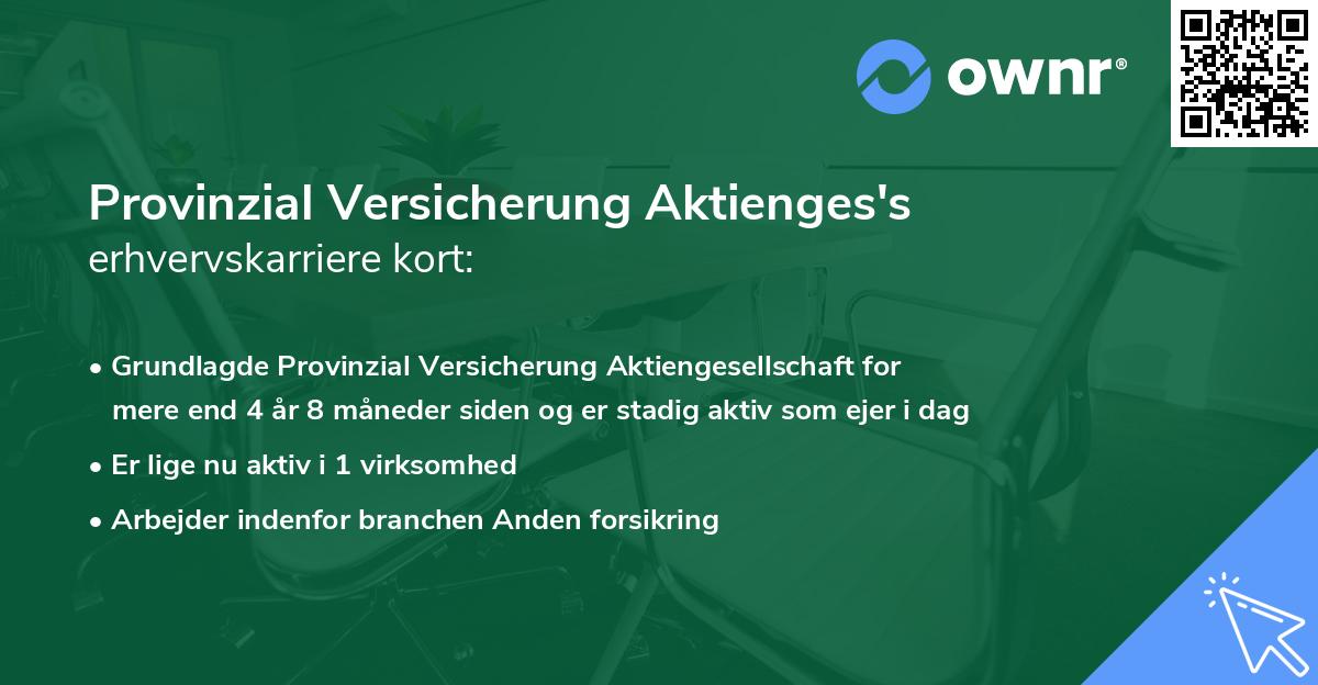 Provinzial Versicherung Aktienges's erhvervskarriere kort