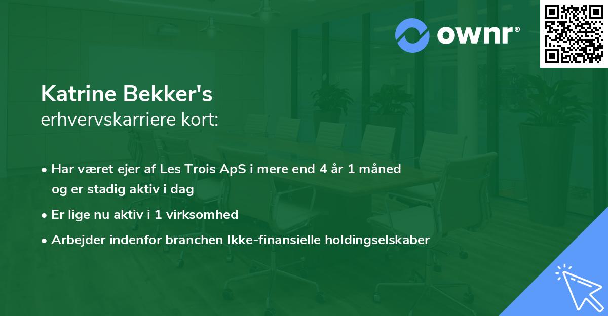 Katrine Bekker's erhvervskarriere kort