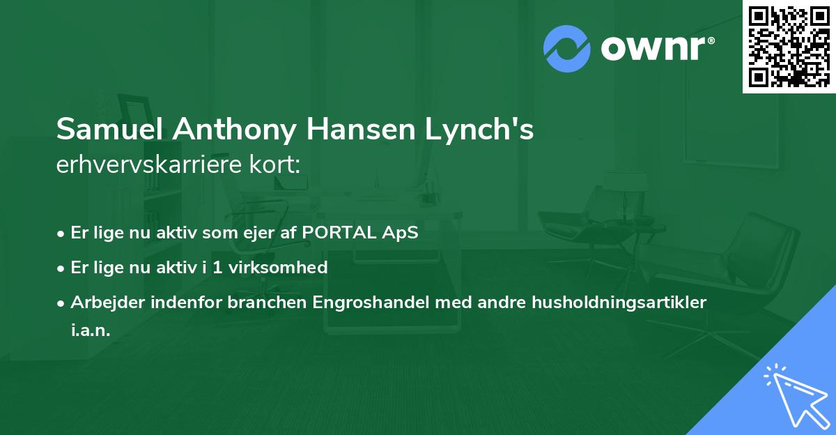 Samuel Anthony Hansen Lynch's erhvervskarriere kort