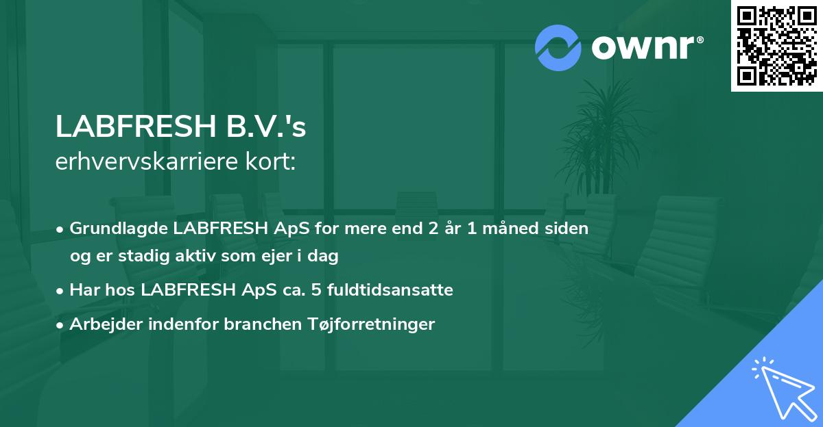 LABFRESH B.V.'s erhvervskarriere kort