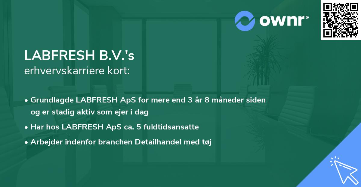 LABFRESH B.V.'s erhvervskarriere kort