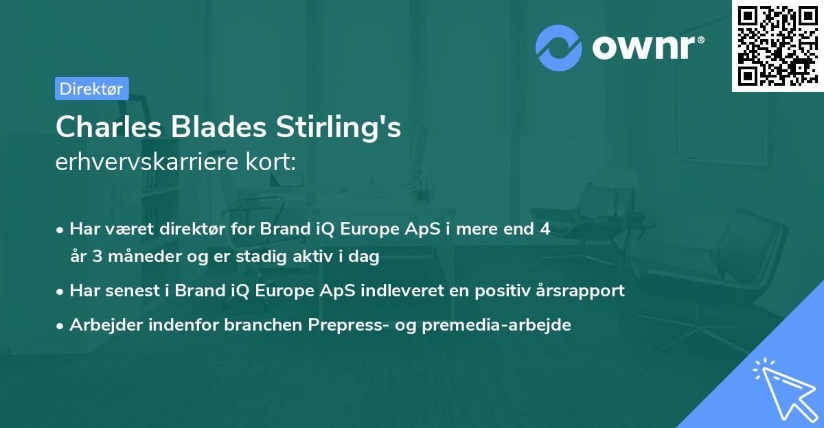 Charles Blades Stirling's erhvervskarriere kort