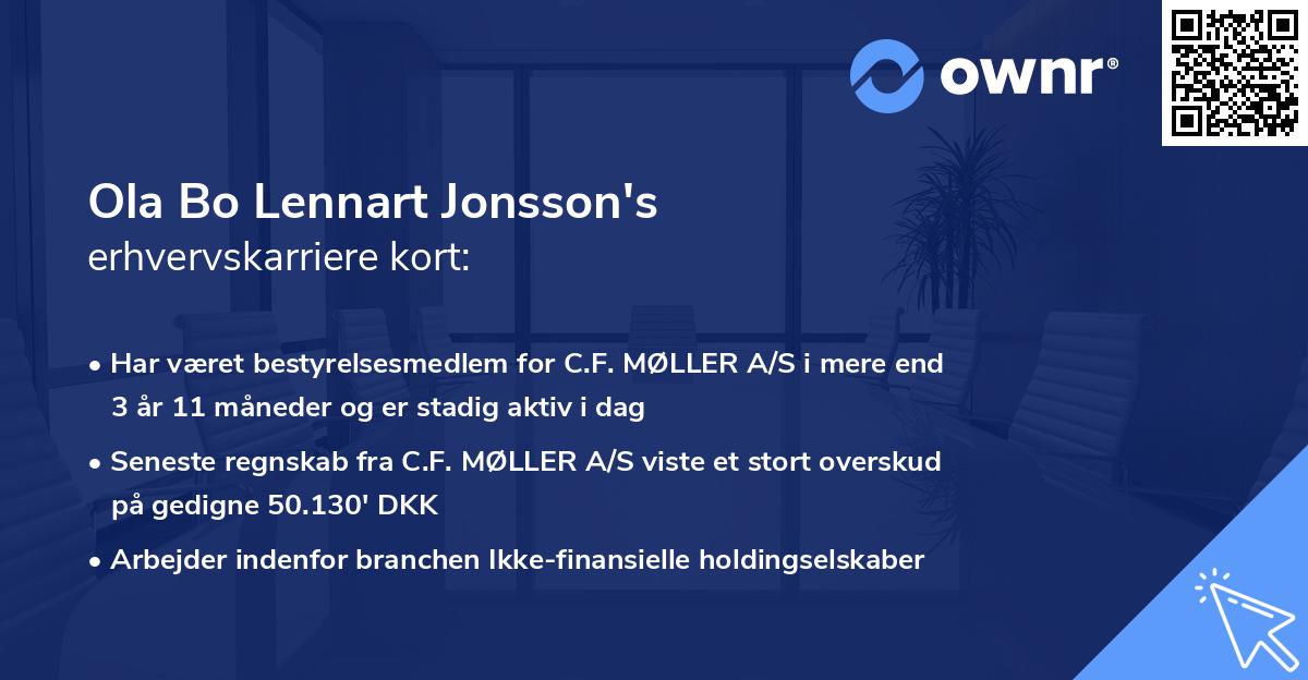 Ola Bo Lennart Jonsson's erhvervskarriere kort