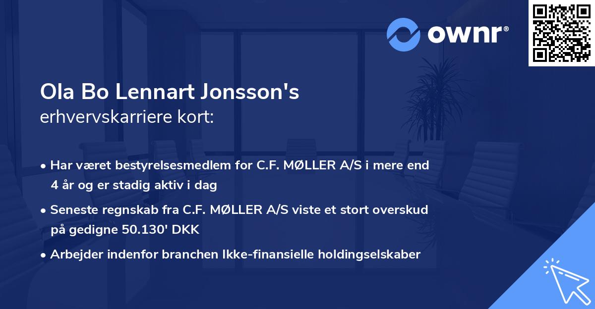 Ola Bo Lennart Jonsson's erhvervskarriere kort