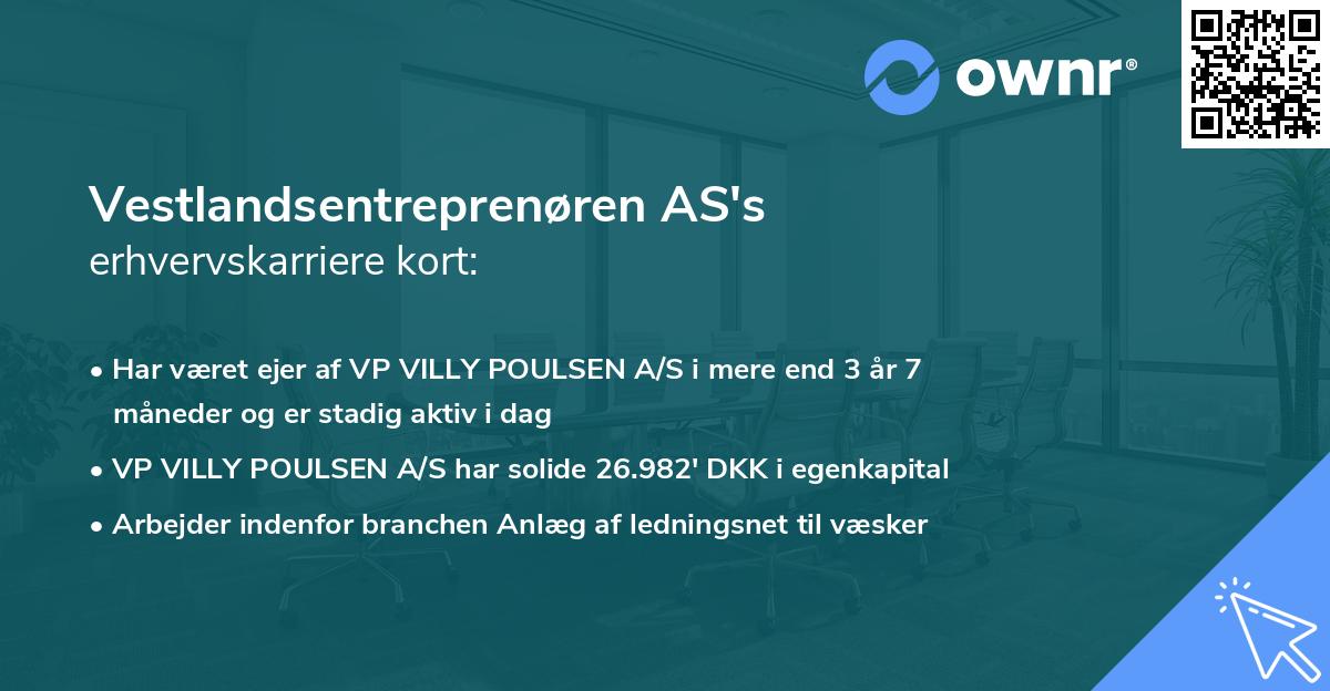 Vestlandsentreprenøren AS's erhvervskarriere kort