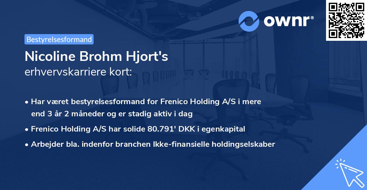Nicoline Brohm Hjort's erhvervskarriere kort