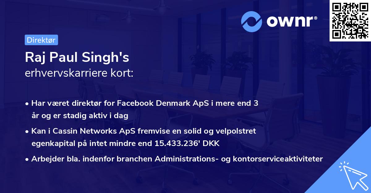 Raj Paul Singh's erhvervskarriere kort
