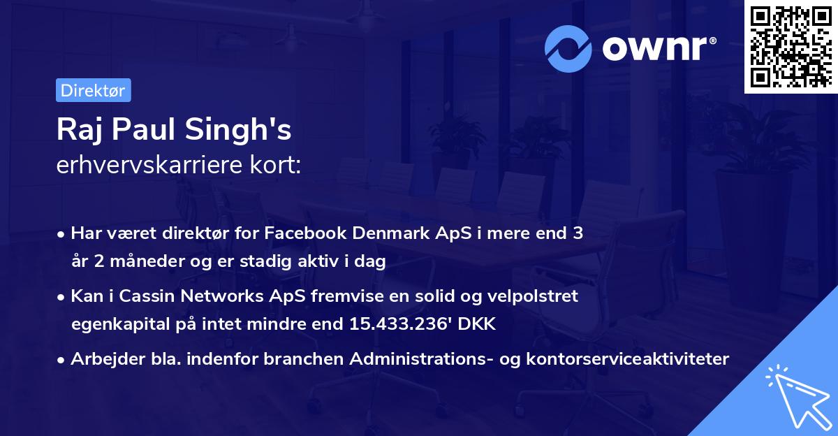 Raj Paul Singh's erhvervskarriere kort