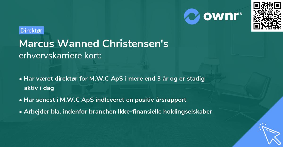 Marcus Wanned Christensen's erhvervskarriere kort