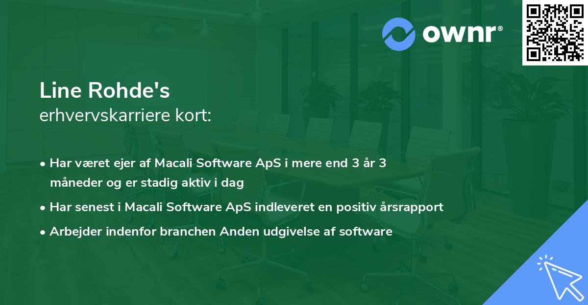 Line Rohde's erhvervskarriere kort