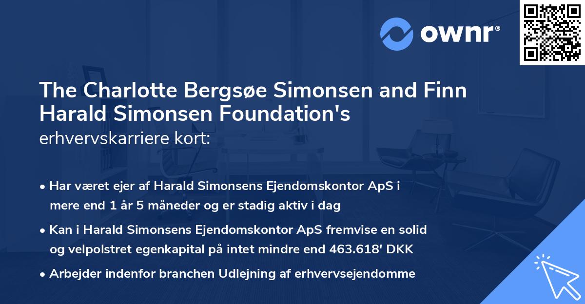 The Charlotte Bergsøe Simonsen and Finn Harald Simonsen Foundation's erhvervskarriere kort