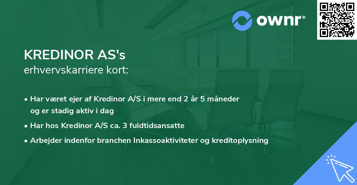 KREDINOR AS's erhvervskarriere kort