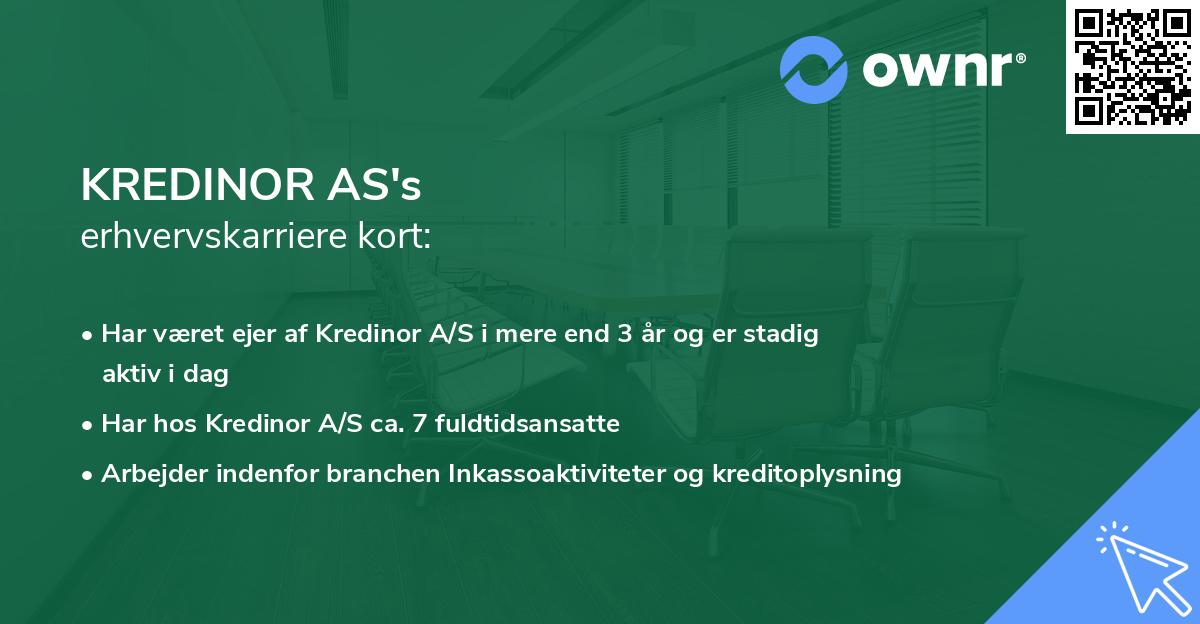 KREDINOR AS's erhvervskarriere kort