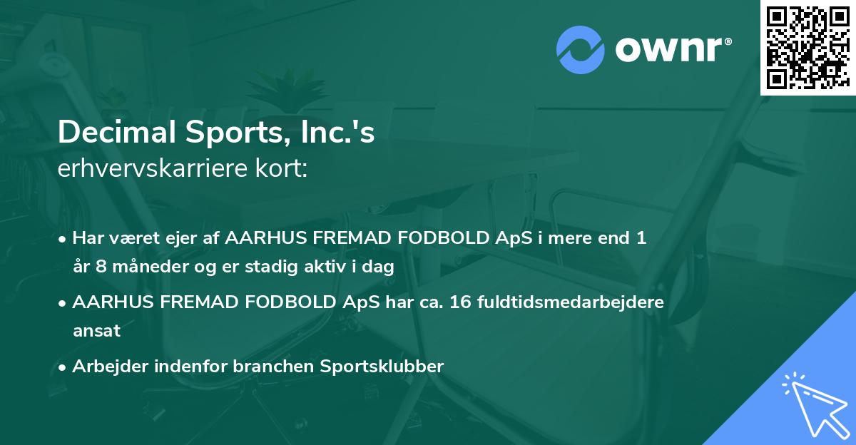 Decimal Sports, Inc.'s erhvervskarriere kort