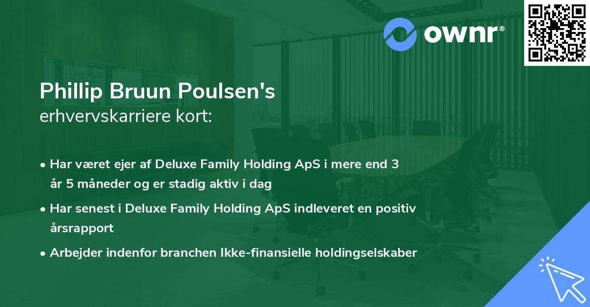 Phillip Bruun Poulsen's erhvervskarriere kort